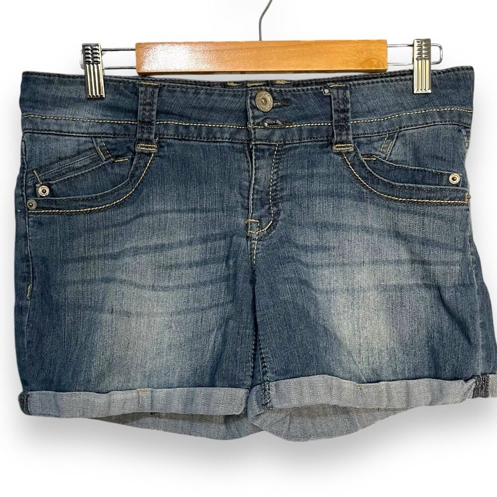 Candie's Denim Shorts Women's 7 Juniors Blue Jean Roll Tab Casual Coastal Beach